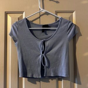 Baby blue over shirt ties and unties